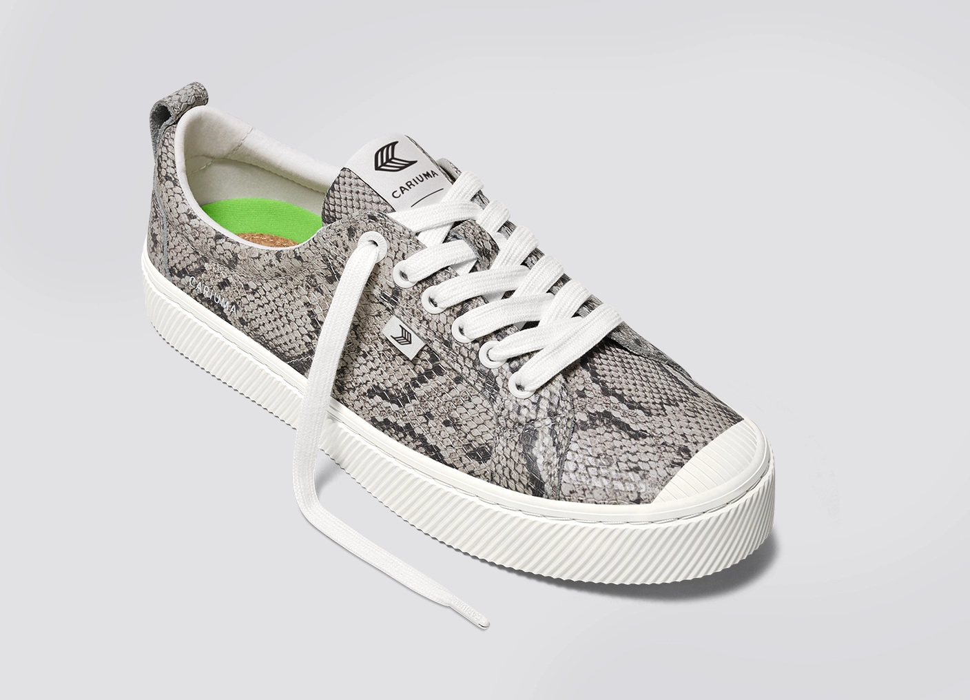 OCA Low Snake Skin Print Leather Sneaker