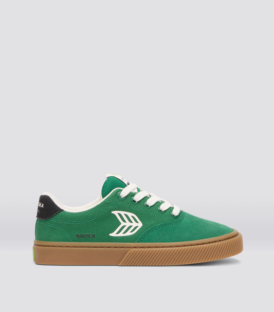 NAIOCA Stripe Suede and Canvas Lush Green